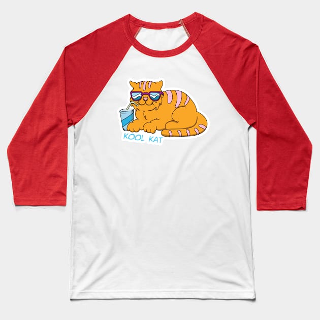 Cat Chill Baseball T-Shirt by NPXdesign